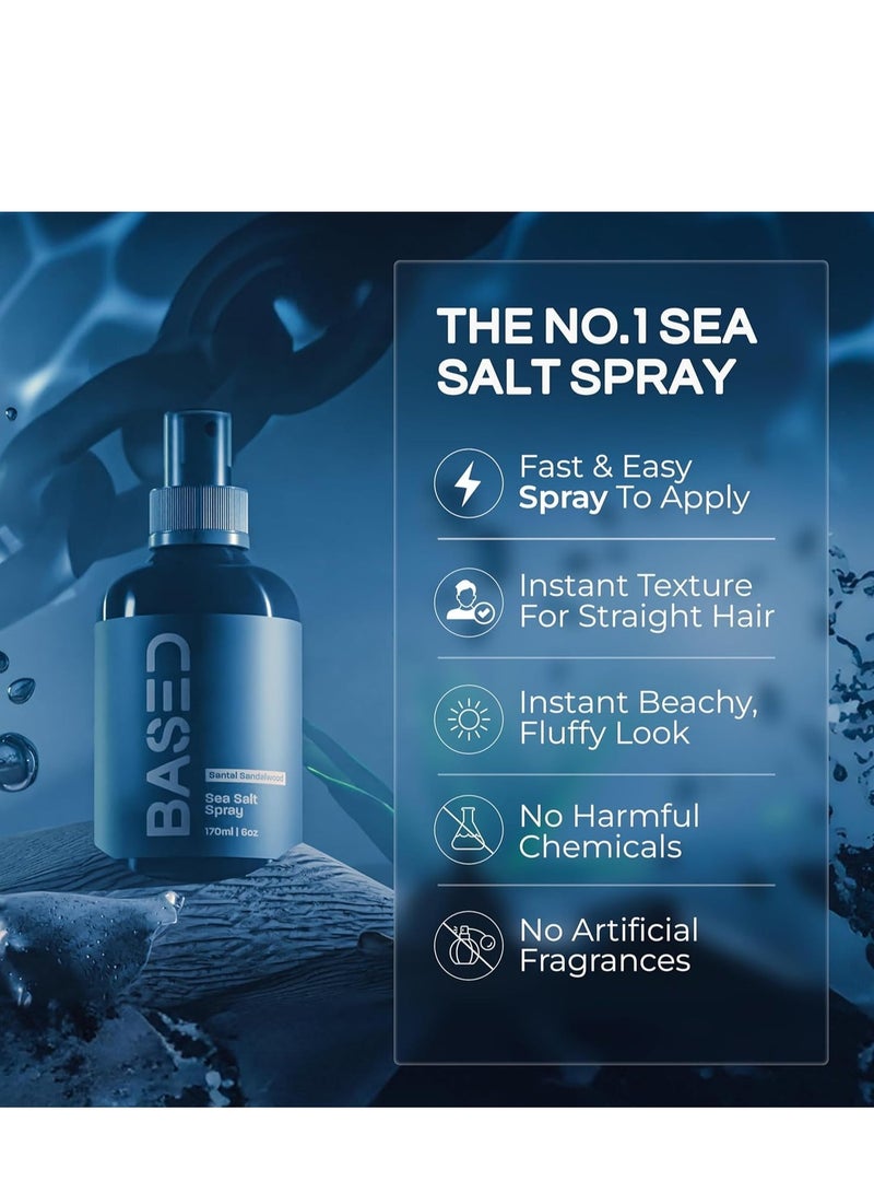 BASED BODYWORKS Sea Salt Spray, Natural Finish Sea Salt Spray for Hair, Gives Volume and Texture, Enriched with Seaweed and Vitamin B5, Lightweight and Non-Greasy, Paraben Free - Image 2